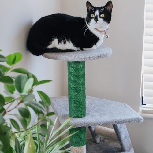 Poste rascador para gatos con cuerda, 40 cm alto miniatura 3