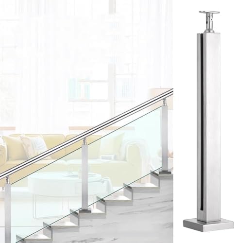 Tempered Glass Railing Post – Support for Balcony, Deck & Stair ils, Perfect for Safety & Modern Design, Easy Installation, Weather-Resistant
