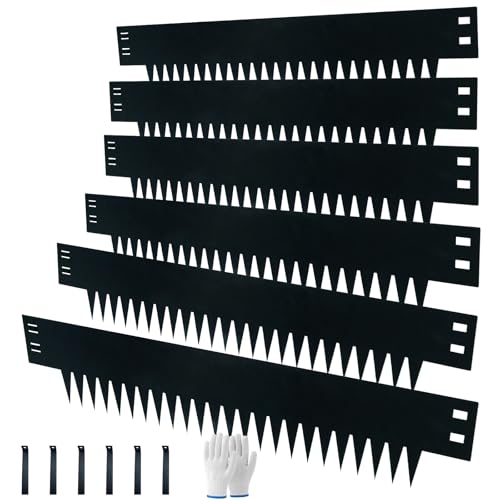LIDUOMINIKE Metal Landscape Edging,6 Pack 40" L x 6" H Galvanized Steel Garden Border,Landscape Edging,Lawn-Edging for Landscaping,Lawn Yard,Pathway,Flower Bed (Black) by LIDUOMINIKE - Used condition - US$45.30