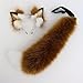 UxicRuya Ears and Tail Set Headband for Kids Adults Housewarming Night Club, Brown White