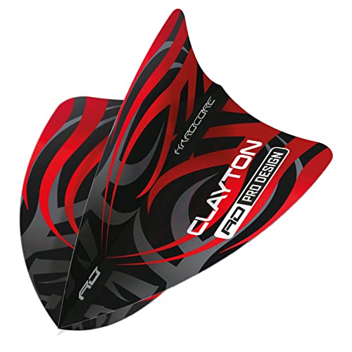 RED DRAGON Hardcore Jonny Clayton Freestyle Dart Flights- 3 Sets Per Pack (9 Dart Flights in total), Black and Red - Image 2