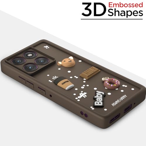 Image of Pikkme Back Cover for Motorola Moto Edge 60 Pro 5G | Cute Fun Cartoon 3D Bear Silicone Full Body Protection Bumper Case (Brown)