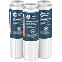 Crystala Filters UKF8001 Compatible with Everydrop Filter 4, EDR4RXD1, Whirlpool Refrigerator Water Filter 4, 4396395, Maytag UKF8001, WHR4RXD1, KAD4RXD1, 46-9006, Puriclean II, PH21500, Pack of 3