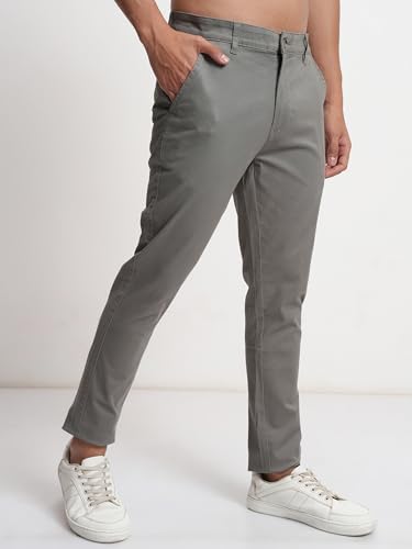 Image of Highlander Men's Slim Fit Formal Trousers | Ankle Length |Smart Trousers for Men | Chino Trousers for Men|Elegant Design | Comfortable Fabric for Daily Work & Formal Occasions