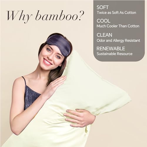 Image of BEDELITE King Pillow Cases Set of 2, Rayon Derived from Bamboo, Cream