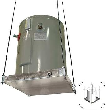 Holdrite QuickStand 24 Inch x 24 Inch x 4 Inch Ceiling Mounted Water Heater Platform with Drain Pan, Hanging, 30-SWHP-M