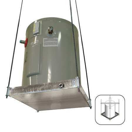Holdrite QuickStand 24 Inch x 24 Inch x 4 Inch Ceiling Mounted Water Heater Platform with Drain Pan, Hanging, 30-SWHP-M