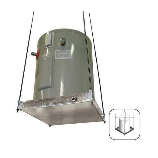 Holdrite QuickStand 24 Inch x 24 Inch x 4 Inch Ceiling Mounted Water Heater Platform with Drain Pan, Hanging, 30-SWHP-M