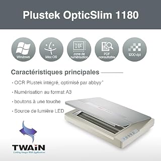 Plustek OS1180 Scanner à Plat pour Graphiques et Documents au Format A3 - Conception adaptée aux bibliothèques, écoles ou Petits Bureaux - Numérisation d’Un Document A3 en 9 Secondes Environ