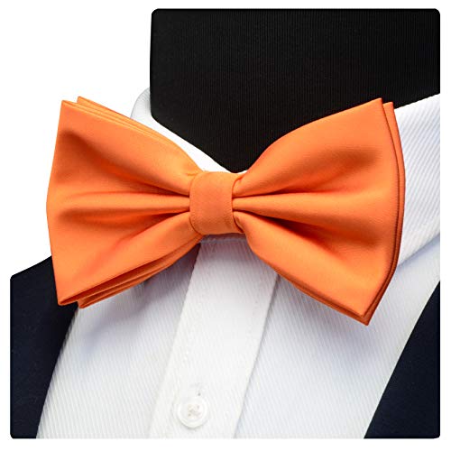 Image of GUSLESON Men's 3-pc Solid Color Bow Tie Gift Set - Double‑Fold Pre-Tied Bow Tie, Pocket Square, Cufflinks - Wedding Formal Party