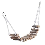 INOOMP Wooden Reptile Ladder for Terrarium Hanging Accessory for Lizards and Snakes Compact and Lightweight Crawling Bridge Safe Climbing Decor for Reptiles