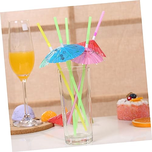 100 pitillos plásticos de paraguas multicolor de 24 cm miniatura 4