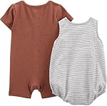 Simple Joys by Carter's Petits garçons Bouton Rompers, Pack de 2Romper
