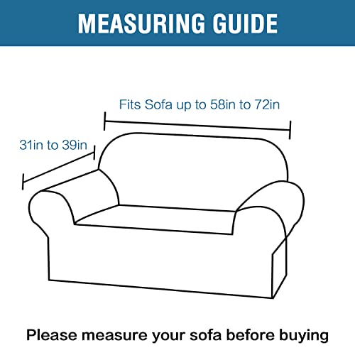 H.versailtex Stretch Velvet Loveseat Covers For 2 Cushion Couch Covers For Living Room Sofa Covers Slipcovers With Non Slip Bottom, Ultra Thick Comfy Velour (Width 58"-72", Grey) #TOP5