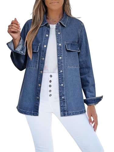 luvamia 2025 Spring Jean Jackets for Women Fashion Oversized Button