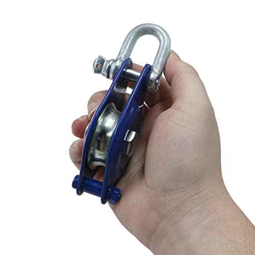 Umlenkrollen Einzelflaschenzug Stahlseil Edelstahl Heberolle - U FöRmiger LäUfer Gerichtete Riemenscheibe Geeignet Fabriken Minen Landwirtschaft Energiebau Docklager Frachtheben Blau Tragkraft 300kg