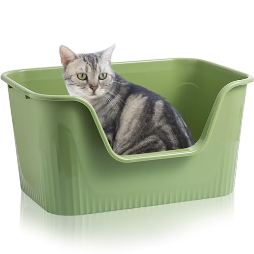 Lighterday Katzenklo Hoher Rand 44x38x22cm,KatzentoiletteGroß, Katzenklo XXL Ohne Deckel Katzenklo Groß Katzentoiletten ...