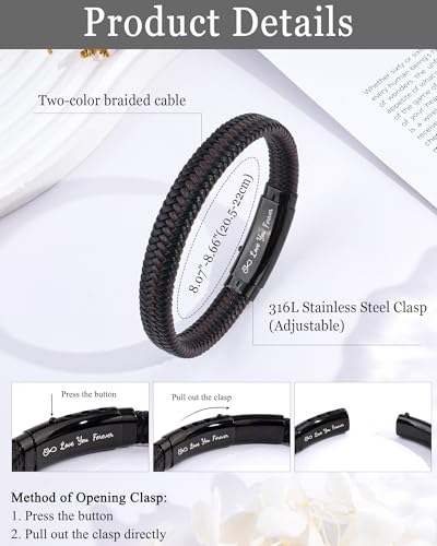 Pulsera de cuero YELUWA para hombre miniatura 4