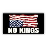 Magnetic America is in Distress Sticker No Kings Upside Down American US Flag Magnet Black, Indoor and Outdoor Use, for Bumper, Refrigerator, Cruise Door, Car, Truck 7.5x3.75in