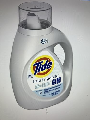 Image of Tide Free & Gentle HE Liquid Laundry Detergent, Unscented, 1.06 L (25 Loads) - Packaging May Vary