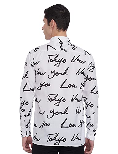 Image of WOMEN'S DEZIER Men's Regular Shirt (4925S-2000-white Multicolor Large)