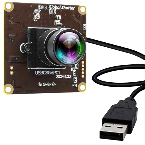 IFWATER USB Camera Global Shutter 50fps High Speed Webcam Module for Computer Wide Angle No Distortion Lightburn Laser Engraver PC Cam for Motion Capture Face Recognition Codes Scanning