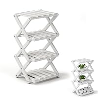 Vertikales Schmales Schuhregal, 4 Ebenen Tragbar Vertikaler Schuhhalter, Ohne Installation, Freistehendes Schuhregal Platzsparend Faltbare Schuhregale für Kleine Räume Korridore Schlafzimmer Flur Ecke
