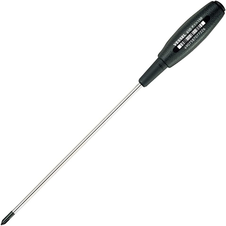 Vessel cushion grip Screwdriver Thin Shank Type +0 100 (No. 610)