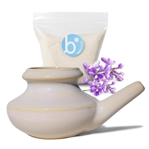 Baraka Neti Pot Starter Kit - Neti Pot & Mineral Sea Salt - No Box (Pearl)