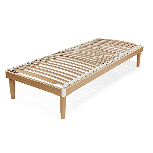 SomnusSana Rete Singola 105x185 h 42 cm Letto in legno di faggio 26 doghe oscillanti RETE ITALIANA