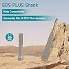 SDS Plus Shank Four-Tooth Chisel, 7.85 Inch Long Round Shank Alloy Steel Hammer Drill Chisel, Four-Prong Flat Chisel, Ideal for Tile Concrete Brick Stone Masonry