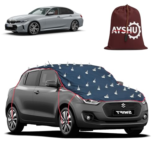 Image of AYSHU Water-Resistant Spike Car Cover for BMW M Series - Protects from Dogs, Monkeys, Dust, Sunlight & UV - Full Roof Universal Fit