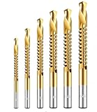 6PC Twist Drill Bit Set, 3-8Mm Titanium High-Speed Steel Drill Set for Machinists for Drilling Screwing Boring...
