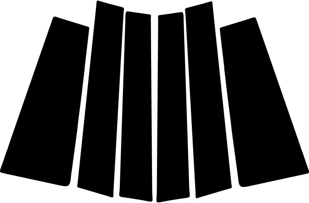 Rvinyl Pillar Post Pre Cut Window Trim Kits in Gloss Black Compatible with Toyota Highlander 2014-2019 - Adhesive Backs