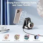 2026 Traveling Wireless Fast Charging Station,Magnetic 3 in 1 Charger with Light for iPhone 17 16 15 14 13 12 Pro Max Plus,Apple Watch Series & Air pods 4 3 2 Pro-Gifts for Wife & Husband - Image 4