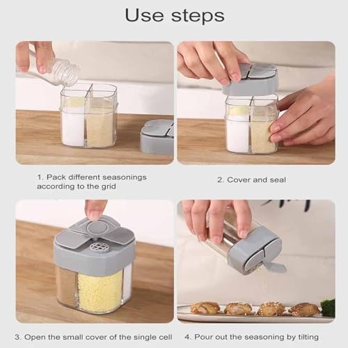 4 in 1 Gewürzstreuer Camping, Camping Zubehör, Campings Küche Gewürzgläser, Campings Ausrüstung für Camping-Grillpartys, Ausflüge und Exkursionen im Freien