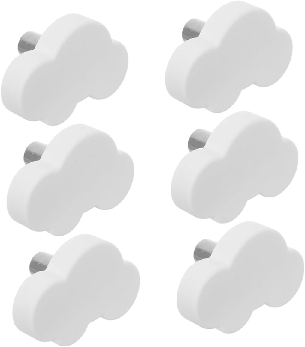 ibasenice 6pcs Decorative Cabinet Knobs Cottage Cartoon Cloud Handles for Dresser Drawer Handles Boys and Girls
