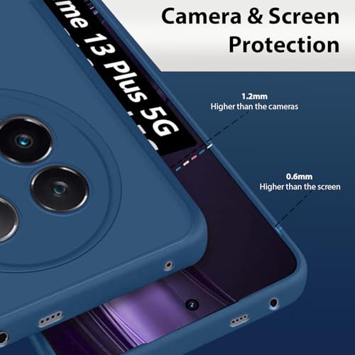 Image of LIRAMARK Silicone Soft Back Cover Case for Realme 13 Plus 5G / Realme P1 Speed 5G (Blue)