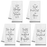R HORSE 5pcs Religiöse Christliche Küche Geschirrtücher, Bibelvers Absorbierende Schnell Trocknende Tuch Geschirr Tee Handtücher, Wiederverwendbare Bar Hand Geschirrtücher Home Urlaub Dekor Geschenke