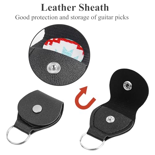 Image of Adjustable Guitar Strap Includes 2 Strap Locks & 2 Matching Picks & 1 Picks Holder & 1 leather Strap Button.