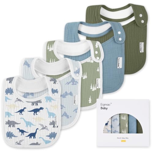 Image of Muslin Baby Bibs for Drooling and Teething,Bibs for Boys Girls