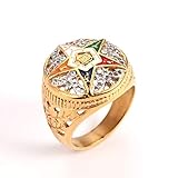 Nattaphol 2018 Newest 316l Stainless Steel Gold & Silver OES Order of The Eastern Star Rings for Men Women (8)