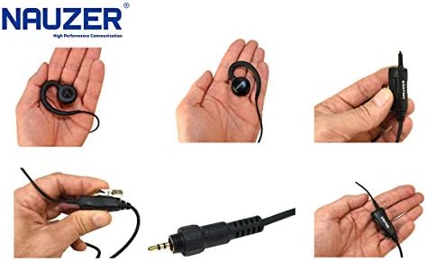 Nauzer Walkie Talkie Earpiece with PTT Mic Microphone 1 Pin Headset Radio Security Compatible with Motorola CLP-446 Two Way Radio