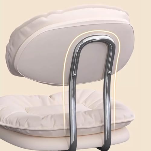 YelaJoy Rolling Stool, Swivel Rolling Chair with Back, Height Adjustable Work Drafting Home Office Vanity stools with Wheels(White)