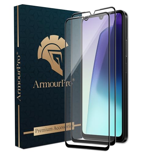 Image of ArmourPro Military Grade Gorilla Tempered Glass Compatible For Redmi A5, A4, 14C and Poco M7 (6.88 Inch) With Easy Installation Kit for Smartphone| Edge-to-Edge Protector Coverage | Black, Pack of 2