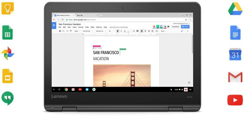 Lenovo Touchscreen Laptop 300e Chromebook Gen2, 11.6in 2-in-1 Chromebook Computer, Intel N4020 Processor, 4GB RAM, 32GB SSD, Japanese Keyboard, Chrome OS (Renewed)