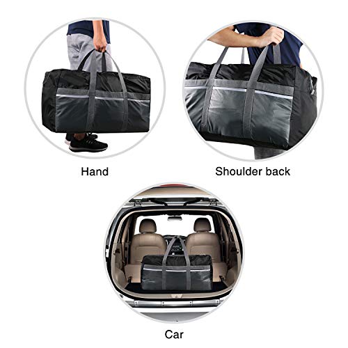 CAMPMOON Extra Large Duffle Bags for Men Travelling, 96L Oxford Foldable Lightweight Duffel Bag for Travel Camping, Black