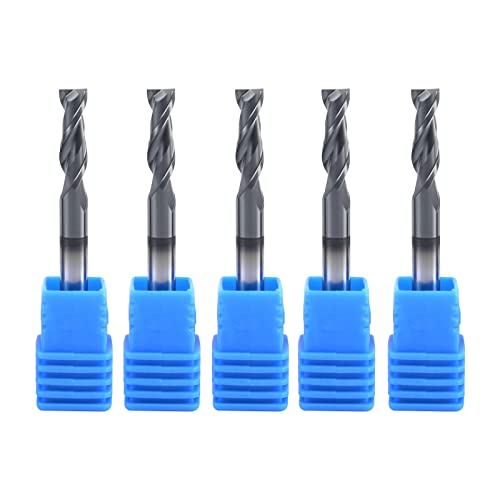 Image of ISB 1 /8'' Carbide Square End Mill Set, 2 Flute Micro Grain Carbide End Mill Bits for Alloy Steels /Hardened Steels /Stainless Steel, 5 Pieces