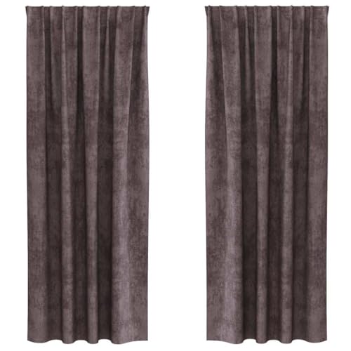 Rideaux en velours marron d'une qualité supérieure avec œillets - 2