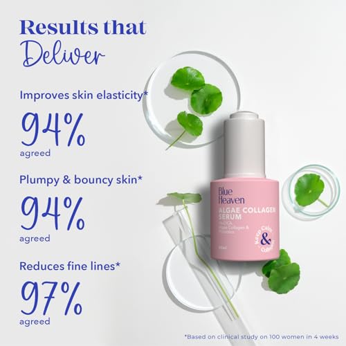 Image of Blue Heaven 0.5% Algae Collagen Anti Aging Serum for Women | 1% Probiotics | Boosts Natural Collagen | Prevents Aging | Strengthen Skin Barrier Face Serum for Men and Women | 20ml